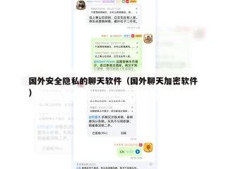 国外安全隐私的聊天软件（国外聊天加密软件）