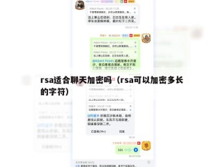 rsa适合聊天加密吗（rsa可以加密多长的字符）