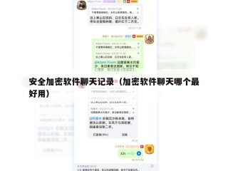 安全加密软件聊天记录（加密软件聊天哪个最好用）