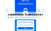 kk语音聊天安全吗（kk语音怎么找不到了）