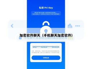 加密软件聊天（手机聊天加密软件）