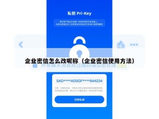 企业密信怎么改呢称（企业密信使用方法）