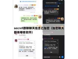 secret群聊聊天信息已加密（加密聊天群有哪些软件）