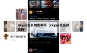 skype怎么加密聊天（skype怎么改密码）