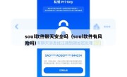 soul软件聊天安全吗（soul软件有风险吗）