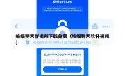 蝙蝠聊天群视频下载免费（蝙蝠聊天软件视频）