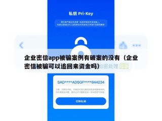 企业密信app被骗案例有破案的没有（企业密信被骗可以追回来资金吗）