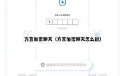 方言加密聊天（方言加密聊天怎么说）