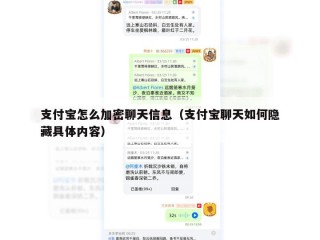 支付宝怎么加密聊天信息（支付宝聊天如何隐藏具体内容）