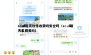 soul聊天软件收费吗安全吗（soul聊天收费贵吗）