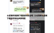 小武聊天视频下载软件安全吗（小武聊天视频下载软件安全吗苹果）