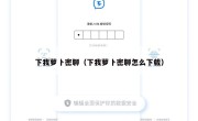 下我萝卜密聊（下我萝卜密聊怎么下载）