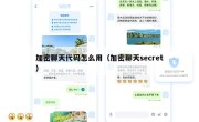 加密聊天代码怎么用（加密聊天secret）