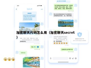 加密聊天代码怎么用（加密聊天secret）