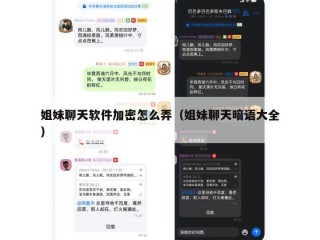 姐妹聊天软件加密怎么弄（姐妹聊天暗语大全）
