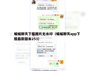 蝙蝠聊天下载图片无水印（蝙蝠聊天app下载最新版本253）