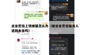 企业密信上钱被骗怎么办（被企业密信骗有人退回本金吗）