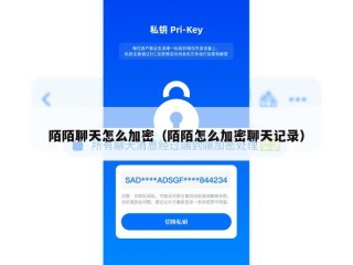 陌陌聊天怎么加密（陌陌怎么加密聊天记录）