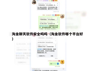淘金聊天软件安全吗吗（淘金软件哪个平台好）