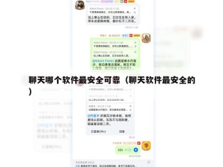 聊天哪个软件最安全可靠（聊天软件最安全的）