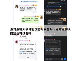 点对点聊天软件能伪造吗安全吗（点对点聊天网监也可以看吗）