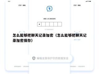 怎么能够把聊天记录加密（怎么能够把聊天记录加密保存）