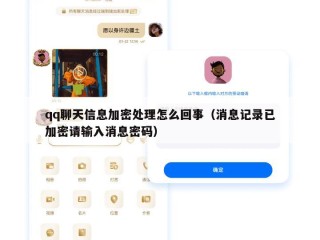 qq聊天信息加密处理怎么回事（消息记录已加密请输入消息密码）