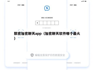 默密加密聊天app（加密聊天软件哪个最火）