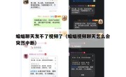 蝙蝠聊天发不了视频了（蝙蝠视频聊天怎么会突然中断）