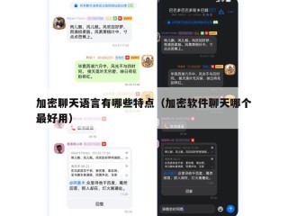加密聊天语言有哪些特点（加密软件聊天哪个最好用）