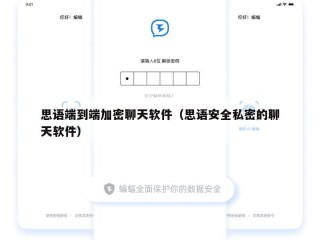 思语端到端加密聊天软件（思语安全私密的聊天软件）