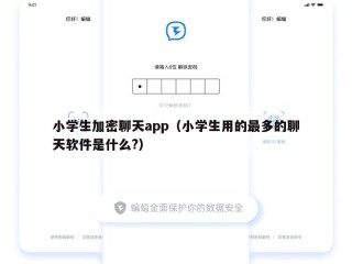 小学生加密聊天app（小学生用的最多的聊天软件是什么?）