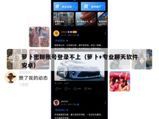 萝卜密聊账号登录不上（萝卜+专业聊天软件安卓）
