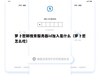 萝卜密聊搜索服务器id加入是什么（萝卜密怎么吃）