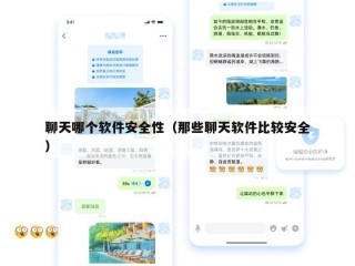 聊天哪个软件安全性（那些聊天软件比较安全）