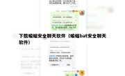 下载蝙蝠安全聊天软件（蝙蝠bat安全聊天软件）