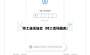特工通讯加密（特工密码图表）