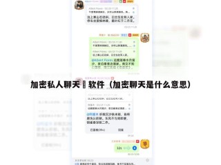 加密私人聊天挼软件（加密聊天是什么意思）