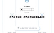 聊天加密功能（聊天加密功能怎么关闭）