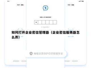 如何打开企业密信管理器（企业密信服务器怎么弄）