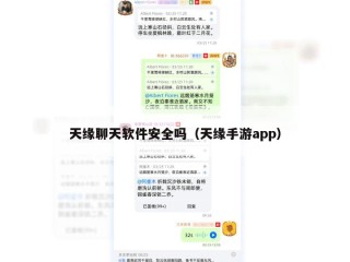 天缘聊天软件安全吗（天缘手游app）