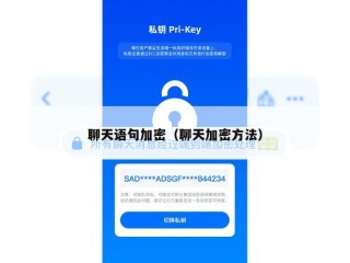 聊天语句加密（聊天加密方法）