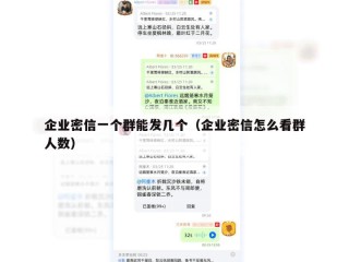 企业密信一个群能发几个（企业密信怎么看群人数）