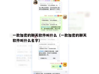 一款加密的聊天软件叫什么（一款加密的聊天软件叫什么名字）