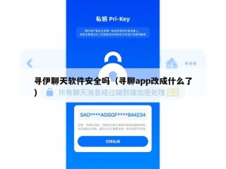 寻伊聊天软件安全吗（寻聊app改成什么了）