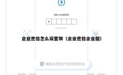 企业密信怎么设置锁（企业密信企业版）