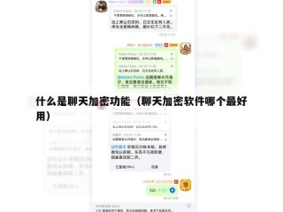 什么是聊天加密功能（聊天加密软件哪个最好用）