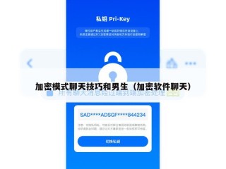 加密模式聊天技巧和男生（加密软件聊天）
