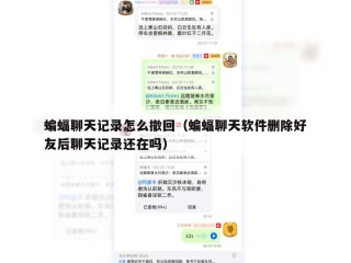 蝙蝠聊天记录怎么撤回（蝙蝠聊天软件删除好友后聊天记录还在吗）