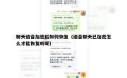 聊天语音加密后如何恢复（语音聊天已加密怎么才能恢复听呢）